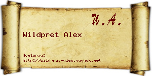 Wildpret Alex névjegykártya